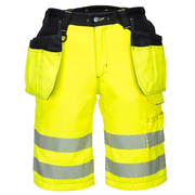Portwest PW343 PW3 Hi-Vis Holster Pocket Work Shorts Various Colours - HI-VIS SHORTS