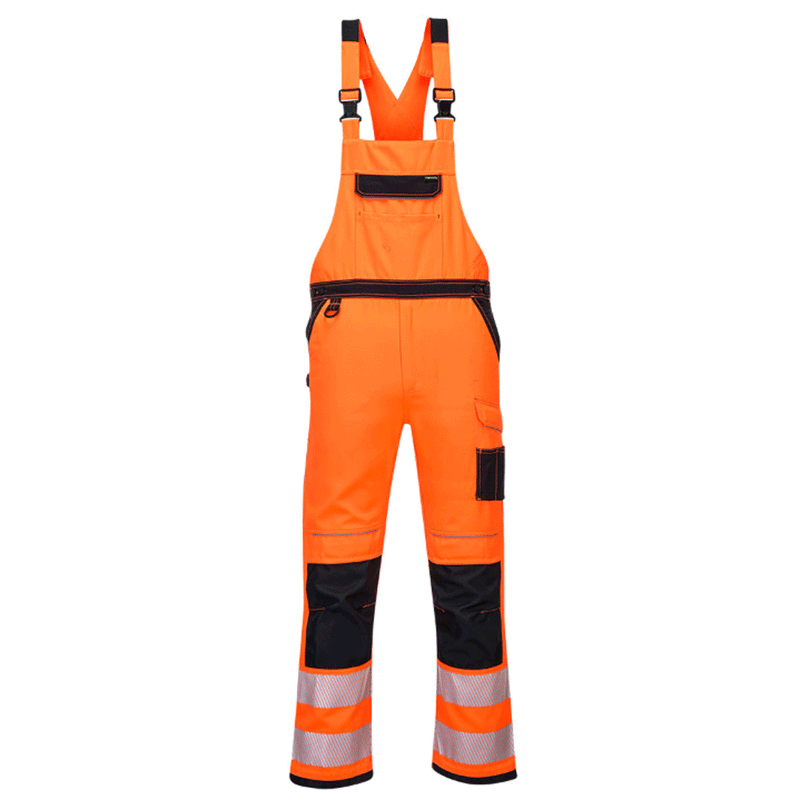 Portwest PW344 PW3 Hi-Vis Kneepad Bib & Brace Various Colours - HI-VIS OVERALLS