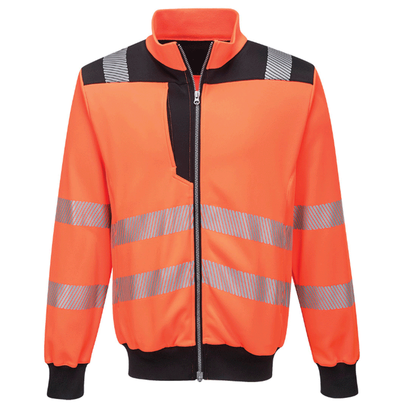 Portwest PW370 PW3 Hi-Vis Work Sweatshirt Orange/Black Medium - Apparel & Accessories > Clothing > Activewear > Activewear Sweatshirts & Hoodies > Sweatshirts SALE SWEATSHIRTS