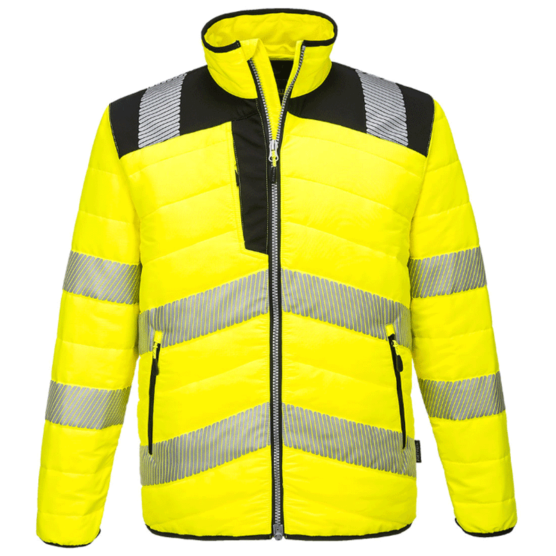 Portwest PW371 PW3 Water Resistant Hi-Vis Baffle Work Jacket Various Colours - HI-VIS JACKETS & COATS