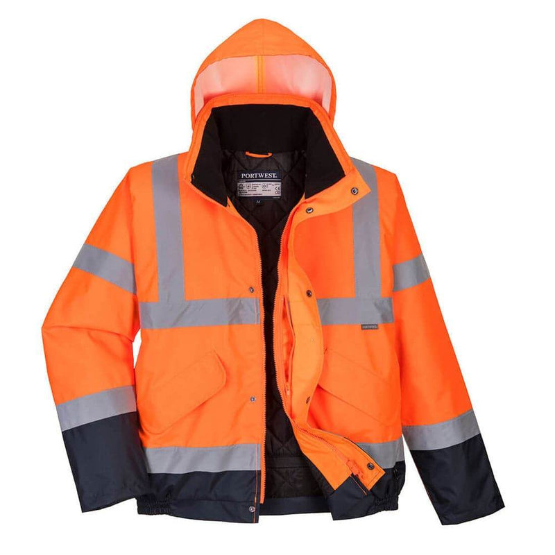Portwest S266 - Hi-Vis Two Tone Waterproof Bomber Jacket - WATERPROOF JACKETS & SUITS