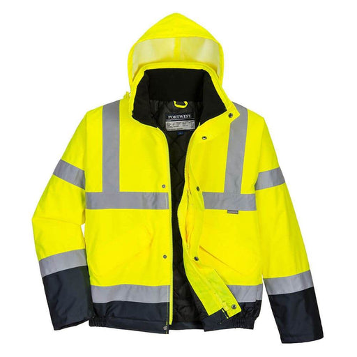 Portwest S266 - Hi-Vis Two Tone Waterproof Bomber Jacket Yellow/Navy Medium - Apparel & Accessories > Clothing > Outerwear > Coats & Jackets > Bomber Jackets SALE JACKETS