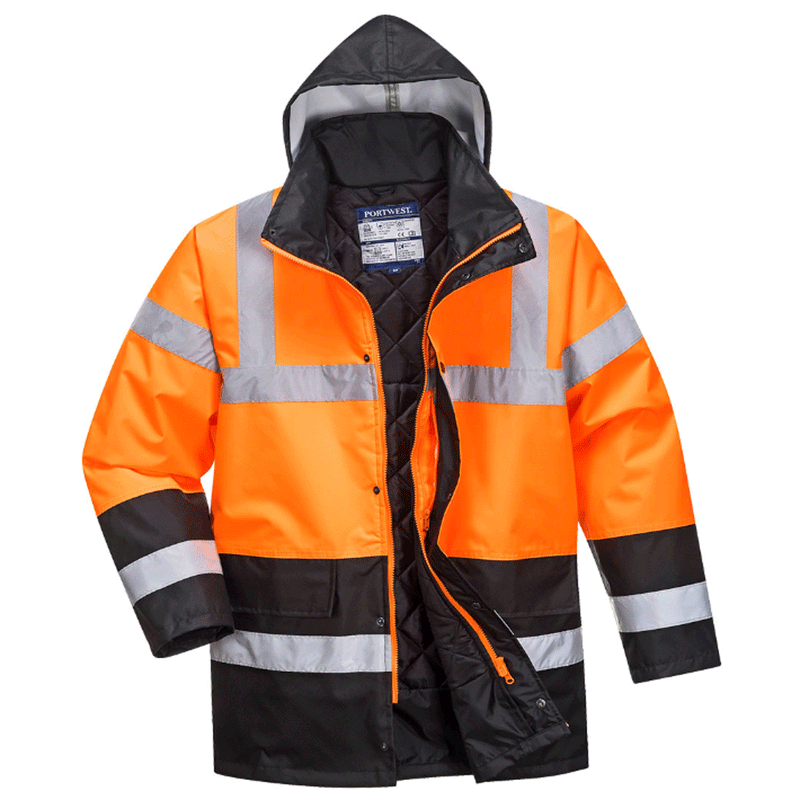 Portwest S467 Waterproof Two-Tone Hi-Vis Traffic Jacket Various Colours - WATERPROOF JACKETS & SUITS