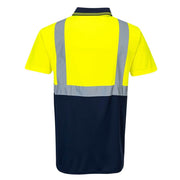 Portwest S479 Two-Tone Hi-Vis Polo Short Sleeve Work T-Shirt - HI-VIS T-SHIRTS