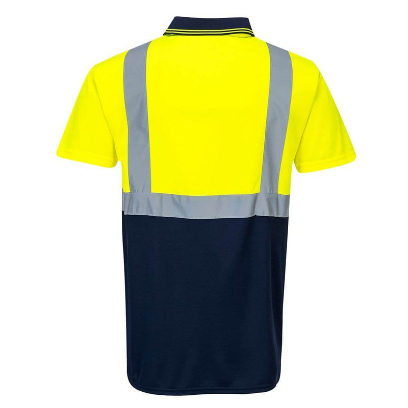Portwest S479 Two-Tone Hi-Vis Polo Short Sleeve Work T-Shirt - HI-VIS T-SHIRTS