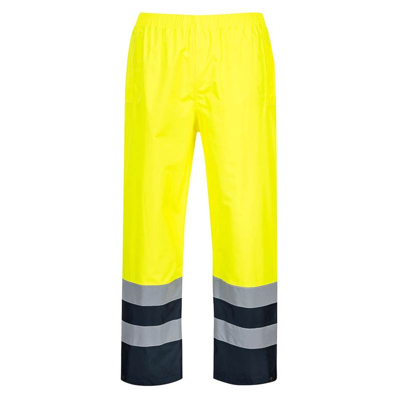 Portwest S486 Hi-Vis Two Tone Waterproof Traffic Trousers Various Colours - HI-VIS TROUSERS