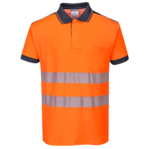 Portwest T180 PW3 Hi-Vis Short Sleeve Polo Shirt Various Colours - HI-VIS T-SHIRTS