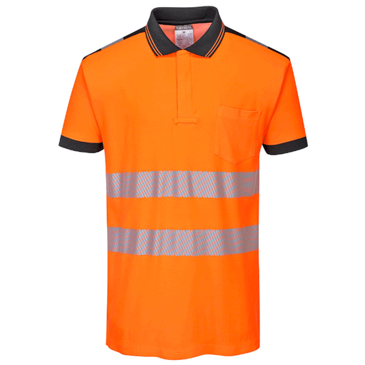 Portwest T180 PW3 Hi-Vis Short Sleeve Polo Shirt Various Colours - HI-VIS T-SHIRTS