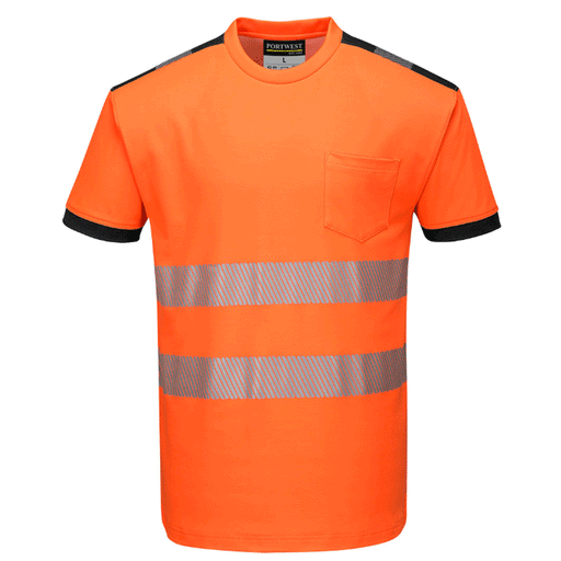 Portwest T181 PW3 Hi-Vis Short Sleeve Work T-Shirt Various Colours - HI-VIS T-SHIRTS