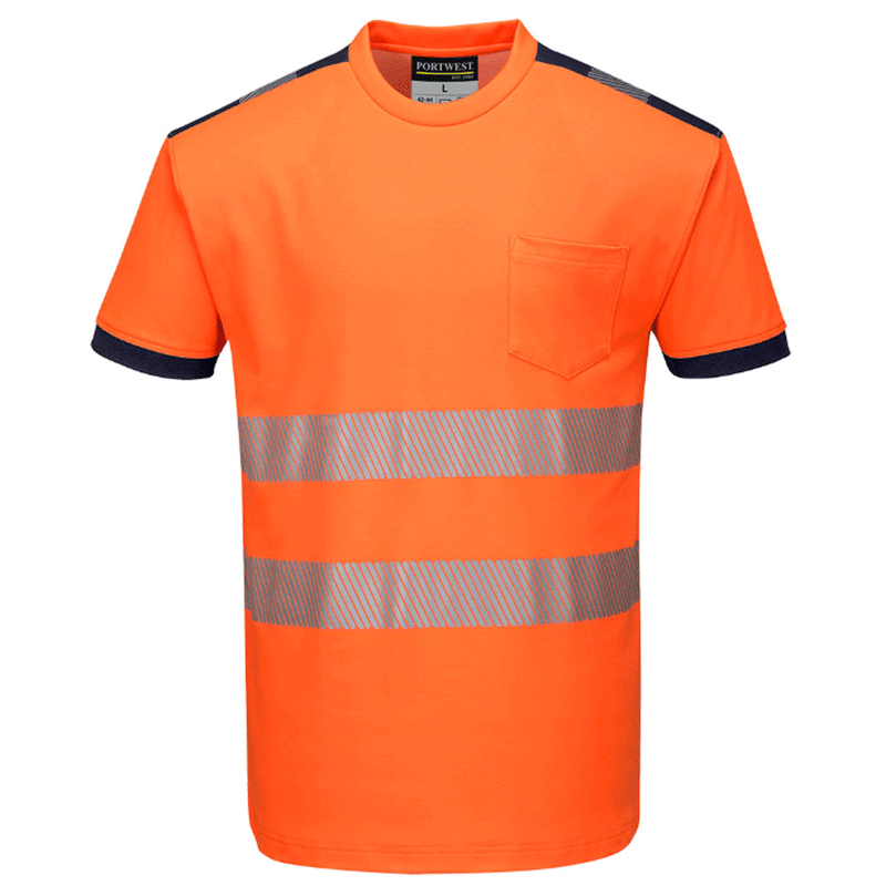 Portwest T181 PW3 Hi-Vis Short Sleeve Work T-Shirt Various Colours - HI-VIS T-SHIRTS