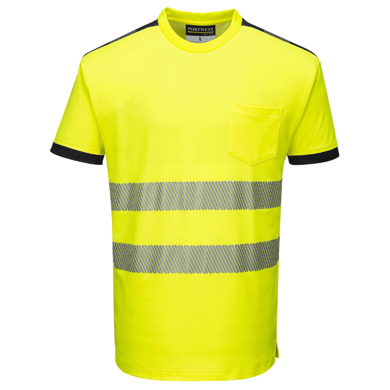 Portwest T181 PW3 Hi-Vis Short Sleeve Work T-Shirt Various Colours - HI-VIS T-SHIRTS