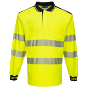 Portwest T184 PW3 Hi-Vis Long Sleeve Polo Shirt Various Colours - HI-VIS T-SHIRTS