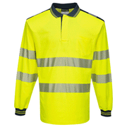 Portwest T184 PW3 Hi-Vis Long Sleeve Polo Shirt Various Colours - HI-VIS T-SHIRTS