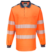 Portwest T184 PW3 Hi-Vis Long Sleeve Polo Shirt Various Colours - HI-VIS T-SHIRTS