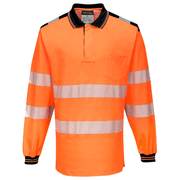Portwest T184 PW3 Hi-Vis Long Sleeve Polo Shirt Various Colours - HI-VIS T-SHIRTS