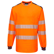 Portwest T185 PW3 Hi-Vis Long Sleeve Work T-Shirt Various Colours - HI-VIS T-SHIRTS