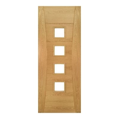 Pamplona Oak Prefinished Glazed Internal Fire Door FD30 - All Sizes -