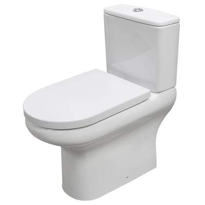 Deluxe 45cm High Close Coupled Full Access WC Pan in Alpine White - Bathrooms