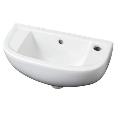 45cm Slim Line Basin 1 Tap Hole in Alpine White - Bathrooms