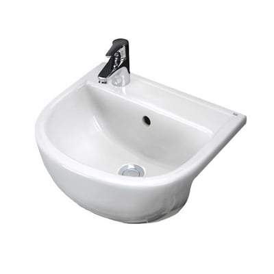 40cm Semi Recessed Basin 1 Tap Hole in Alpine White - All Styles - Bathrooms