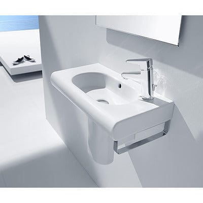 Meridian-N Compact 600mm Wall-Hung Basin 1 Tap Hole - Bathrooms