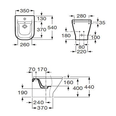 The Gap Floor Standing Back To Wall Bidet - Bathrooms