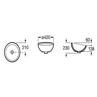 Bol 420mm Countertop Basin 0 Tap Holes - Bathrooms