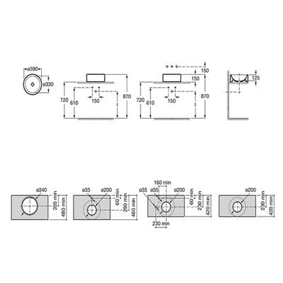 Terra Ceramic Countertop Basin - 390mm - Bathrooms