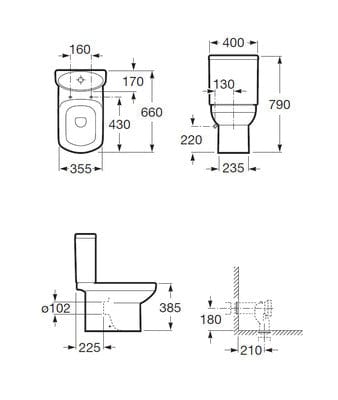 Senso Box-Rim Toilet Pan with Floor Fixing Kit - Bathrooms