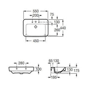 Senso Compact Ceramic 550mm Basin - 1 Tap Hole - Bathrooms