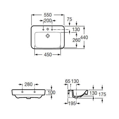 Senso Compact Ceramic 550mm Basin - 1 Tap Hole - Bathrooms