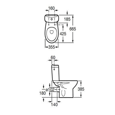 Laura Close Coupled Toilet Pan - Bathrooms