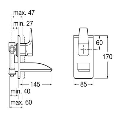 Thesis Chrome Built-In Basin Mixer Tap - Bathrooms