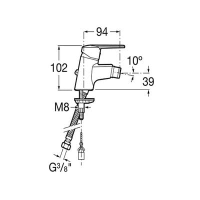 Victoria V2 Chrome Bidet Mixer Tap & Chain Connector - Bathrooms