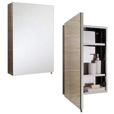 Stainless Steel Single Cabinet with Single Mirrored Door - Bathrooms
