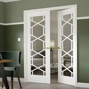 Quartz White Primed Glazed Internal Door - All Sizes -