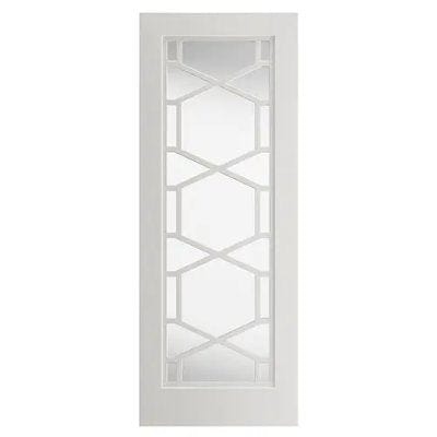 Quartz White Primed Glazed Internal Door - All Sizes -