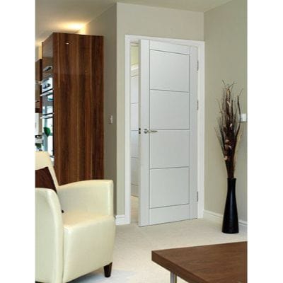 Quattro White Primed Moulded Panel Internal Door - All Sizes -