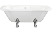 Quintus Freestanding Back To Wall 1700x800x600mm 2TH Bath w/Feet - White -