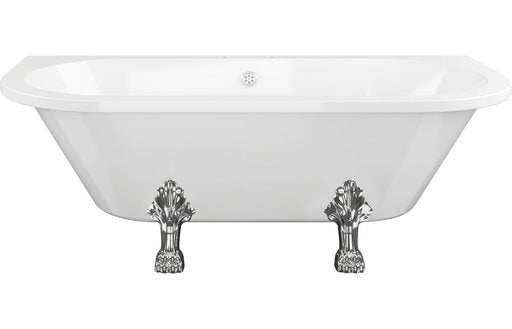 Quintus Freestanding Back To Wall 1700x800x600mm 2TH Bath w/Feet - White -