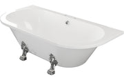 Quintus Freestanding Back To Wall 1700x800x600mm 2TH Bath w/Feet - White -