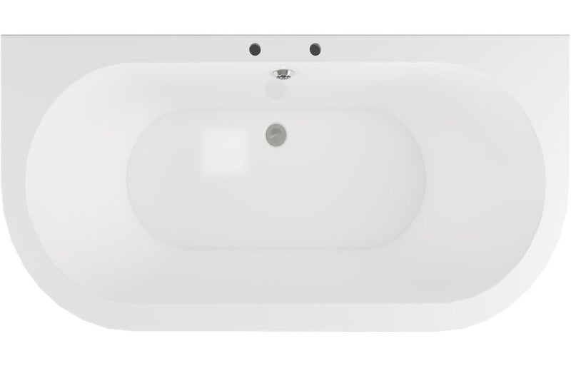 Quintus Freestanding Back To Wall 1700x800x600mm 2TH Bath w/Feet - White -
