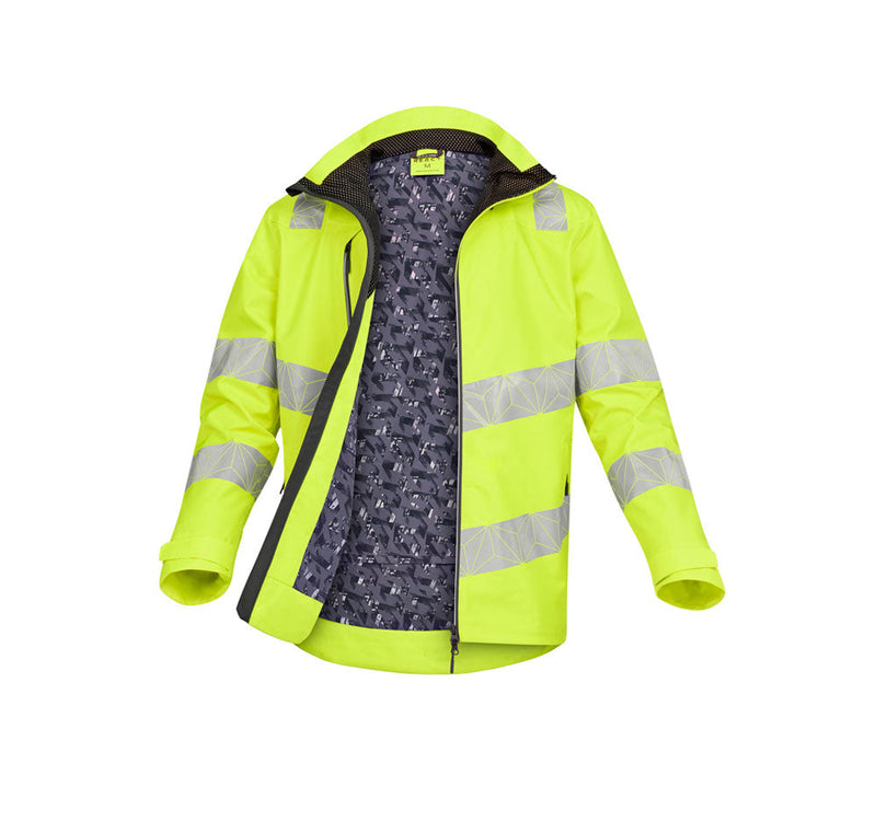 PULSAR® RCT800 / RCT801 React GRS Waterproof Breathable Hi-Vis Shell Jacket - Apparel & Accessories > Clothing > Outerwear > Coats & Jackets > Rain Coats HI-VIS JACKETS & COATS