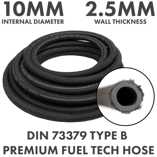 Rubber Reinforced with a Heat Resistant Textile Braid 10mm/15mm - Vehicles & Parts > Vehicle Parts & Accessories > Motor Vehicle Parts > Motor Vehicle Fuel Systems > Fuel Lines Tech Hose & Fittings
