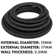 Rubber Reinforced with a Heat Resistant Textile Braid 12mm/18mm - Vehicles & Parts > Vehicle Parts & Accessories > Motor Vehicle Parts > Motor Vehicle Fuel Systems > Fuel Lines Tech Hose & Fittings