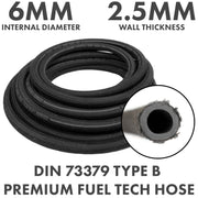 Rubber Reinforced with a Heat Resistant Textile Braid 6mm/11mm - Vehicles & Parts > Vehicle Parts & Accessories > Motor Vehicle Parts > Motor Vehicle Fuel Systems > Fuel Lines Tech Hose & Fittings