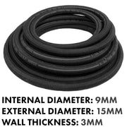 Rubber Reinforced with a Heat Resistant Textile Braid 9mm/15mm - Vehicles & Parts > Vehicle Parts & Accessories > Motor Vehicle Parts > Motor Vehicle Fuel Systems > Fuel Lines Tech Hose & Fittings
