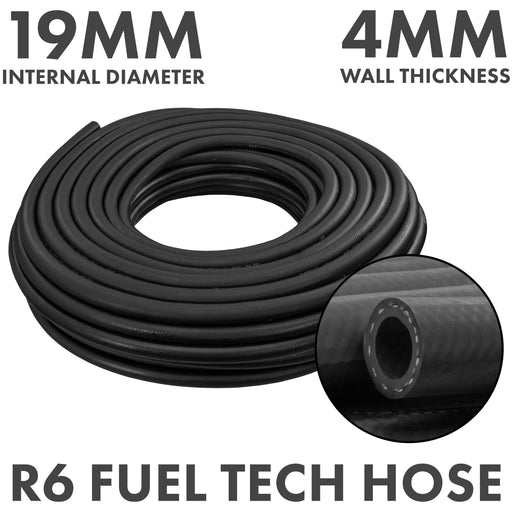 Rubber 19mm Braided Fuel, Oil Hose SAE J30 R6 - Vehicles & Parts > Vehicle Parts & Accessories > Motor Vehicle Parts > Motor Vehicle Fuel Systems > Fuel Lines Tech Hose & Fittings