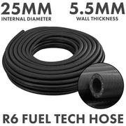 Rubber 25mm Braided Fuel, Oil Hose SAE J30 R6 - Vehicles & Parts > Vehicle Parts & Accessories > Motor Vehicle Parts > Motor Vehicle Fuel Systems > Fuel Lines Tech Hose & Fittings
