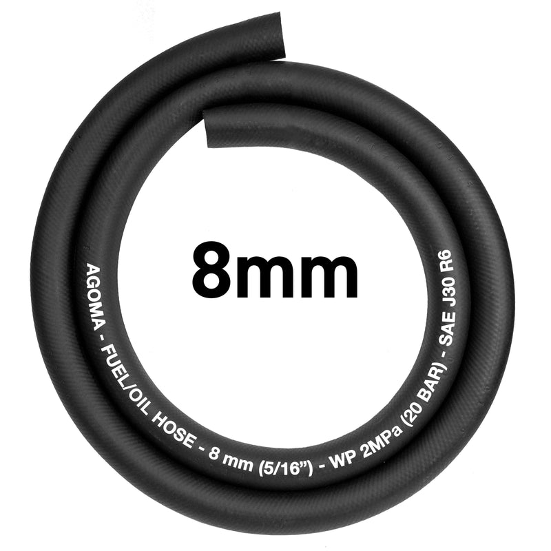 Rubber 8mm Braided Fuel, Oil Hose SAE J30 R6 - Vehicles & Parts > Vehicle Parts & Accessories > Motor Vehicle Parts > Motor Vehicle Fuel Systems > Fuel Lines Tech Hose & Fittings